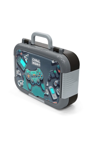 Coral High Kids Nefti Gamer Desenli Paslanmaz Çelik Beslenme Kabı 39301 - 4