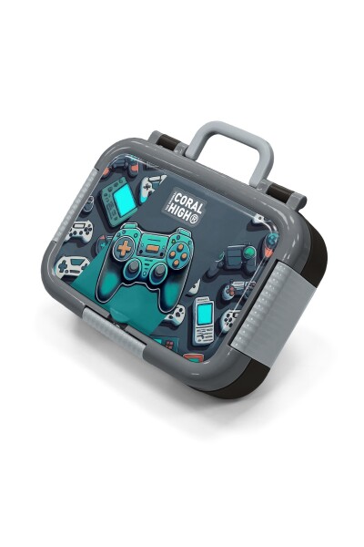 Coral High Kids Nefti Gamer Desenli Paslanmaz Çelik Beslenme Kabı 39301 - 1