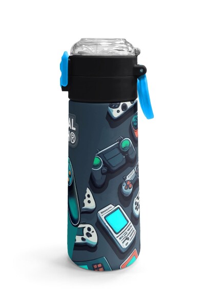 Coral High Kids Nefti Gamer Desenli Pipetli ve Direkt İçim Çelik Termos 500 ml 31861 - 3