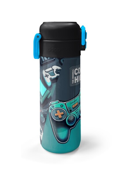 Coral High Kids Nefti Gamer Desenli Pipetli ve Direkt İçim Çelik Termos 500 ml 31861 - 6