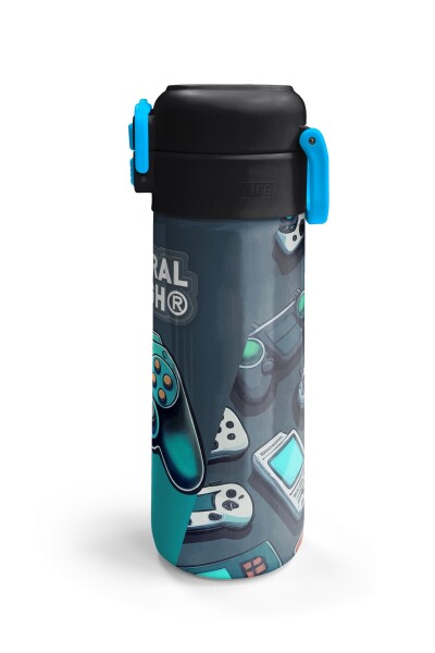 Coral High Kids Nefti Gamer Desenli Pipetli ve Direkt İçim Çelik Termos 500 ml 31861 - 7