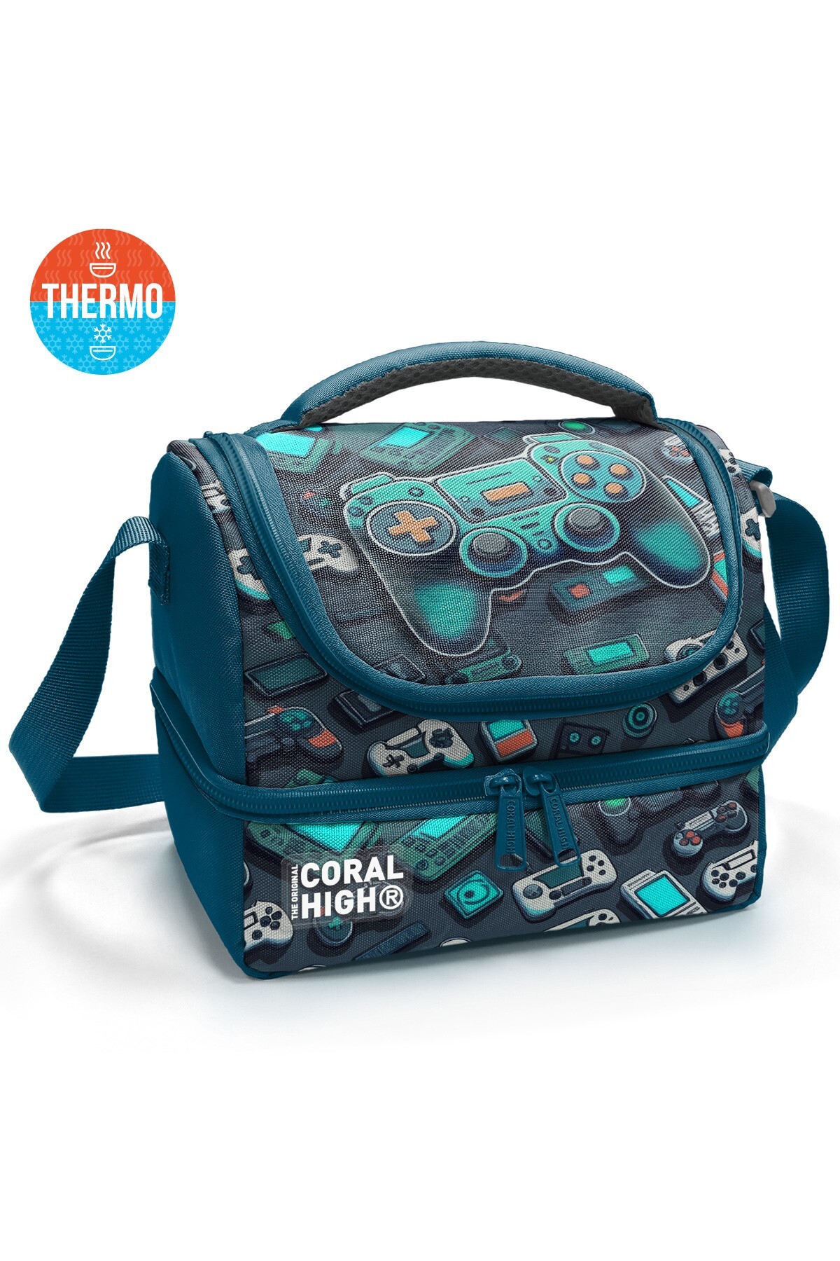 Coral High Kids Nefti Gamer Desenli Thermo İki Katlı Beslenme Çantası 37220