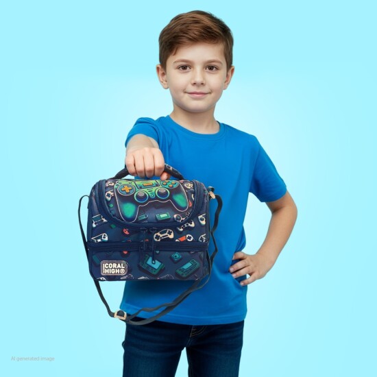 Coral High Kids Nefti Gamer Desenli Thermo İki Katlı Beslenme Çantası 37220 - 4