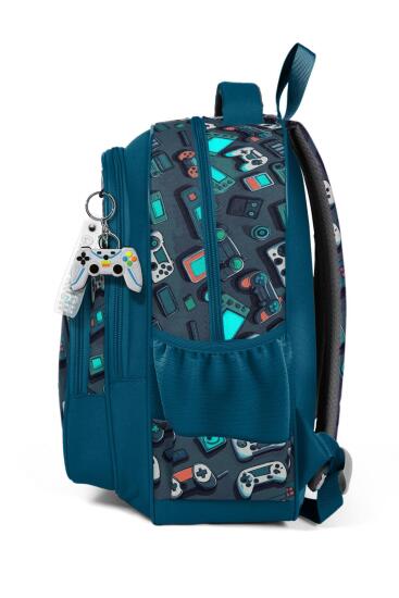 Coral High Kids Nefti Gamer Desenli Üç Bölmeli Okul Sırt Çantası 14423 - 2