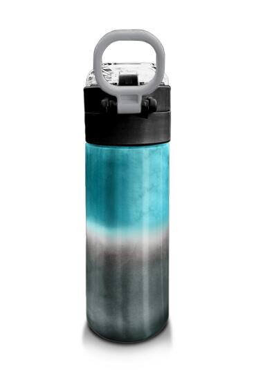 Coral High Kids Nefti Gri Renk Geçişli Desenli Pipetli ve Direkt İçim Çelik Termos 500 ml 31969 - 3
