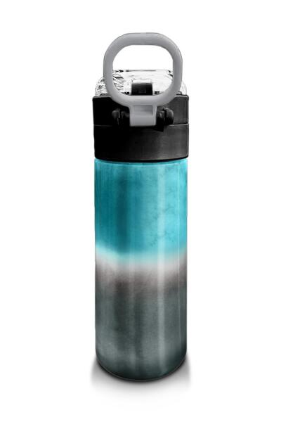 Coral High Kids Nefti Gri Renk Geçişli Desenli Pipetli ve Direkt İçim Çelik Termos 500 ml 31969 - 3