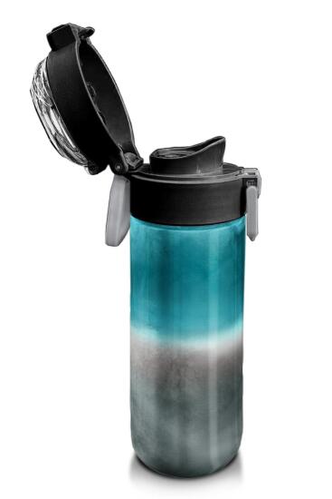 Coral High Kids Nefti Gri Renk Geçişli Desenli Pipetli ve Direkt İçim Çelik Termos 500 ml 31969 - 6