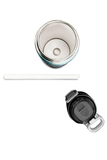 Coral High Kids Nefti Gri Renk Geçişli Desenli Pipetli ve Direkt İçim Çelik Termos 500 ml 31969 - 7