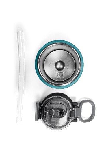 Coral High Kids Nefti Gri Renk Geçişli Desenli Pipetli ve Direkt İçim Çelik Termos 500 ml 31969 - 7