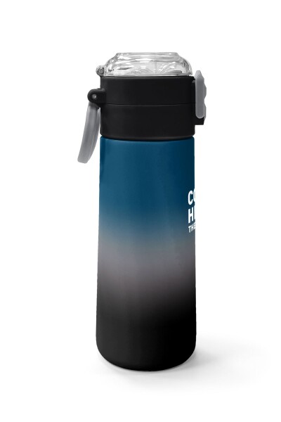 Coral High Kids Nefti Gri Renk Geçişli Pipetli ve Direkt İçim Çelik Termos 500 ml 31855 - 2