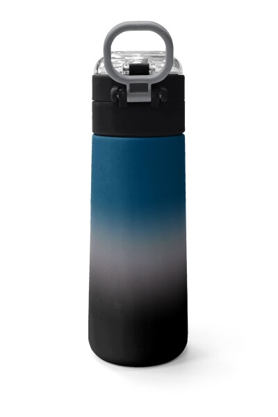 Coral High Kids Nefti Gri Renk Geçişli Pipetli ve Direkt İçim Çelik Termos 500 ml 31855 - 4