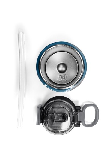 Coral High Kids Nefti Gri Renk Geçişli Pipetli ve Direkt İçim Çelik Termos 500 ml 31855 - 7