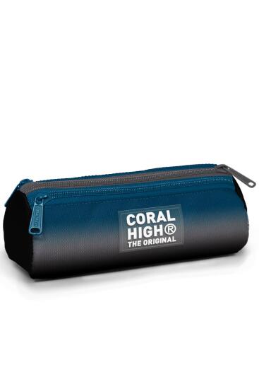 Coral High Kids Nefti Gri Renk Geçişli Üç Bölmeli Kalem Çantası 11169 