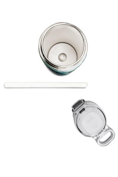 Coral High Kids Nefti Kamuflaj Desenli Pipetli ve Direkt İçim Çelik Termos 500 ml 31845 - 7