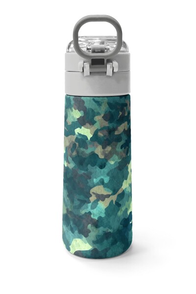 Coral High Kids Nefti Kamuflaj Desenli Pipetli ve Direkt İçim Çelik Termos 500 ml 31845 - 4