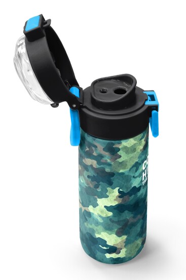 Coral High Kids Nefti Kamuflaj Desenli Pipetli ve Direkt İçim Çelik Termos 500 ml 31845 - 6