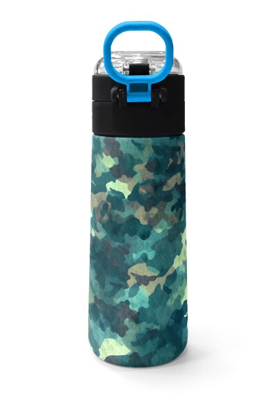 Coral High Kids Nefti Kamuflaj Desenli Pipetli ve Direkt İçim Çelik Termos 500 ml 31845 - 4