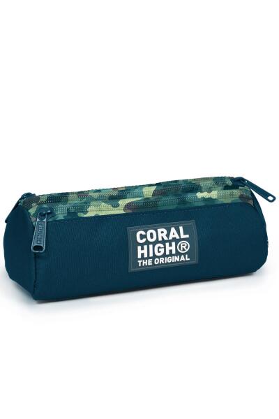 Coral High Kids Nefti Kamuflaj Desenli Üç Bölmeli Kalem Çantası 11160 - 1