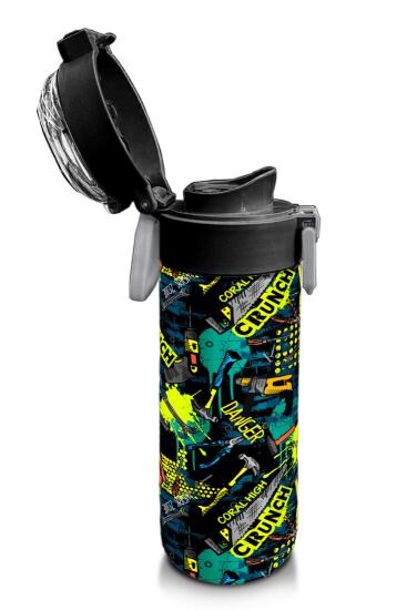 Coral High Kids Nefti Siyah Tamir Seti Desenli Pipetli ve Direkt İçim Çelik Termos 500 ml 31974 - 6