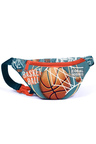Coral High Kids Nefti Turuncu Basketbol Desenli Bel Çantası 11527 - 1