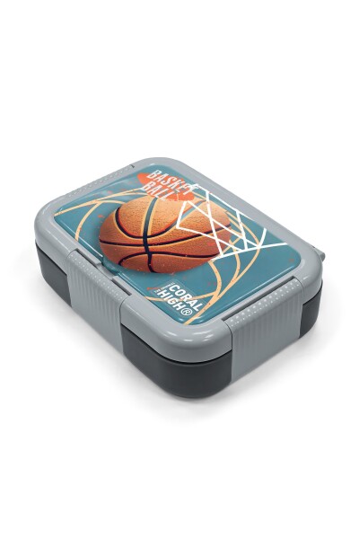 Coral High Kids Nefti Turuncu Basketbol Desenli Paslanmaz Çelik Beslenme Kabı 39335 - 2