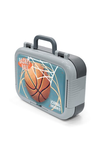Coral High Kids Nefti Turuncu Basketbol Desenli Paslanmaz Çelik Beslenme Kabı 39335 - 4