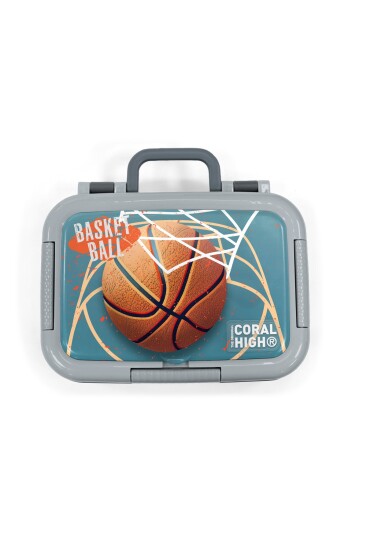 Coral High Kids Nefti Turuncu Basketbol Desenli Paslanmaz Çelik Beslenme Kabı 39335 - 5