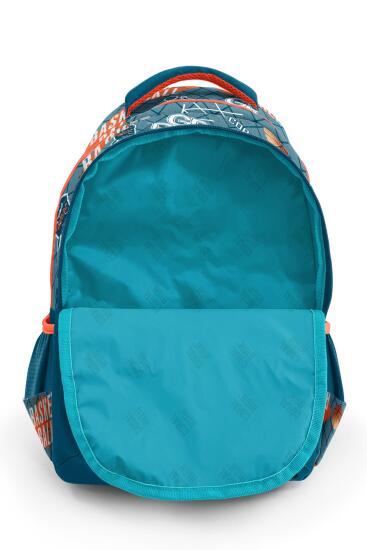 Coral High Kids Nefti Turuncu Basketbol Desenli Üç Bölmeli Okul Sırt Çantası 23651 - 8