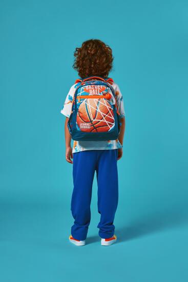 Coral High Kids Nefti Turuncu Basketbol Desenli Üç Bölmeli Okul Sırt Çantası 23651 - 9