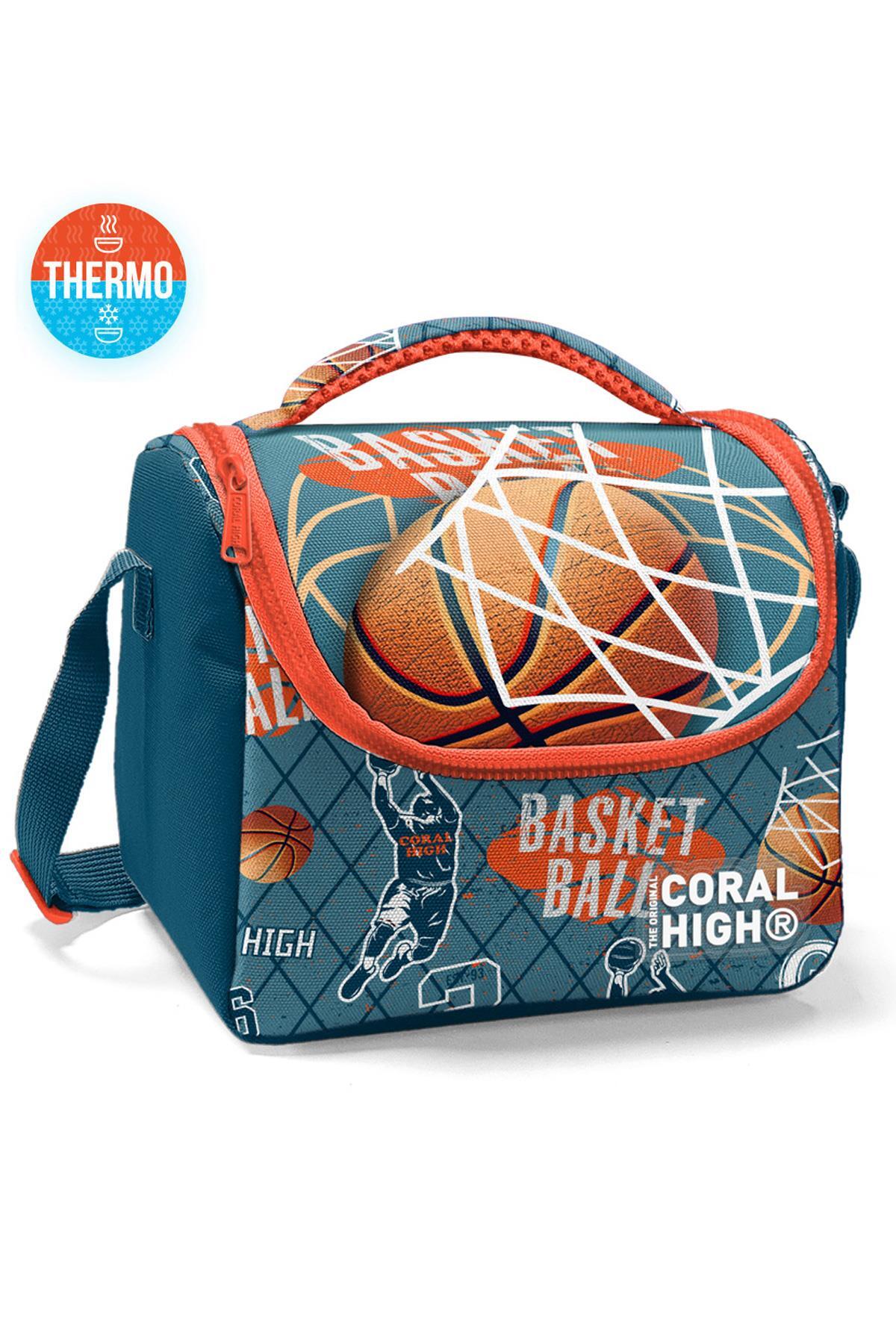 Coral High Kids Nefti Turuncu Basketbol Desenli Thermo Beslenme Çantası 11884