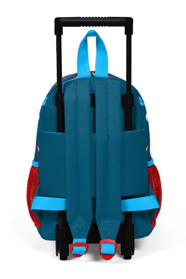 Minik Yuva Çekçekli Sırt Çantası Çivit Kırmızı Uzay Desenli İki Bölmeli 24015 - 4