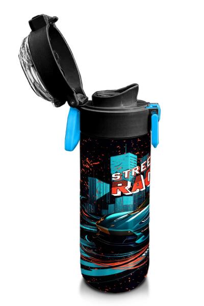 Coral High Kids Nefti Yarış Arabası Desenli Pipetli ve Direkt İçim Çelik Termos 500 ml 31966 - 6