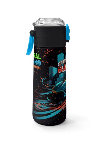 Coral High Kids Nefti Yarış Arabası Desenli Pipetli ve Direkt İçim Çelik Termos 500 ml 31966 - 2