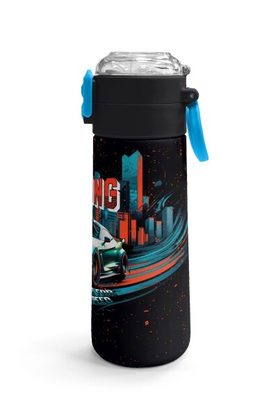 Coral High Kids Nefti Yarış Arabası Desenli Pipetli ve Direkt İçim Çelik Termos 500 ml 31966 - 3