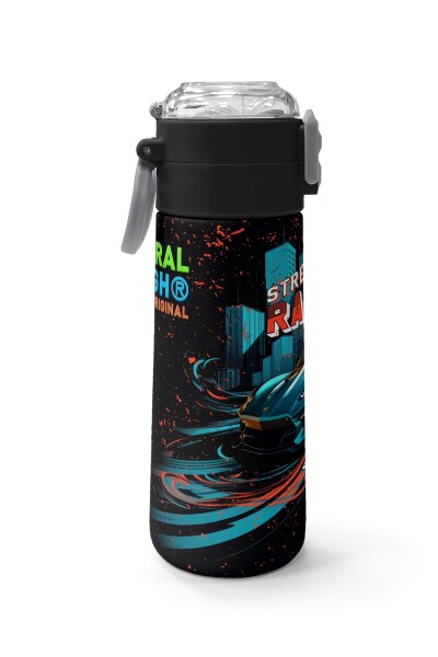 Coral High Kids Nefti Yarış Arabası Desenli Pipetli ve Direkt İçim Çelik Termos 500 ml 31966 - 2