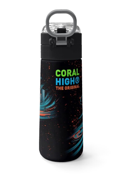 Coral High Kids Nefti Yarış Arabası Desenli Pipetli ve Direkt İçim Çelik Termos 500 ml 31966 - 4