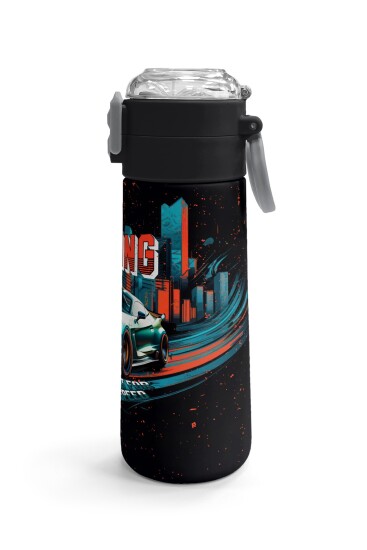 Coral High Kids Nefti Yarış Arabası Desenli Pipetli ve Direkt İçim Çelik Termos 500 ml 31966 - 3