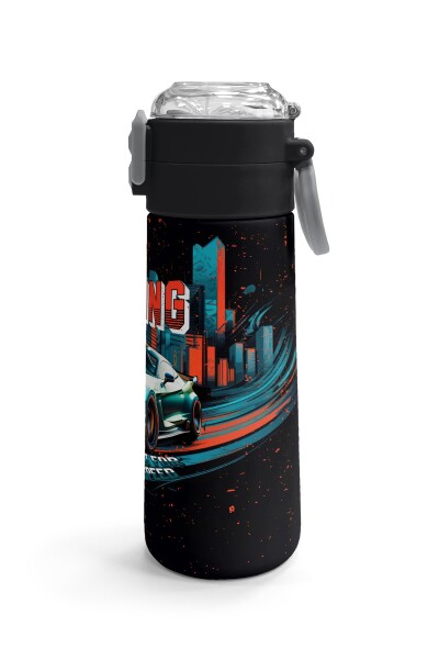 Coral High Kids Nefti Yarış Arabası Desenli Pipetli ve Direkt İçim Çelik Termos 500 ml 31966 - 3
