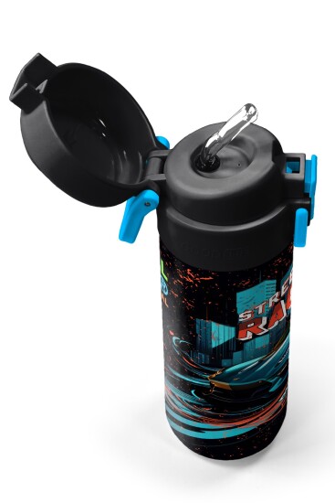 Coral High Kids Nefti Yarış Arabası Desenli Pipetli ve Direkt İçim Çelik Termos 500 ml 31966 - 2