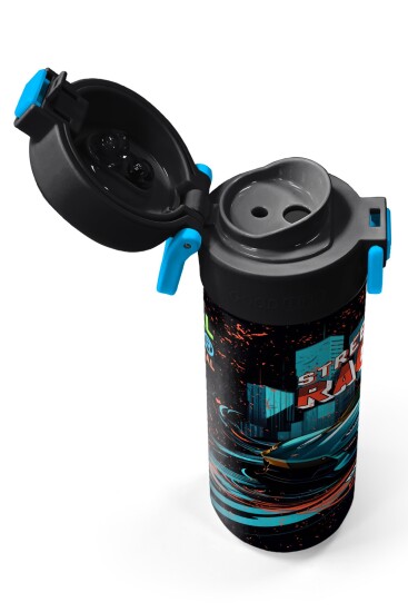Coral High Kids Nefti Yarış Arabası Desenli Pipetli ve Direkt İçim Çelik Termos 500 ml 31966 - 3