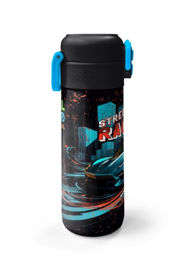 Coral High Kids Nefti Yarış Arabası Desenli Pipetli ve Direkt İçim Çelik Termos 500 ml 31966 - 5