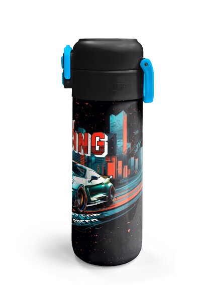 Coral High Kids Nefti Yarış Arabası Desenli Pipetli ve Direkt İçim Çelik Termos 500 ml 31966 - 6