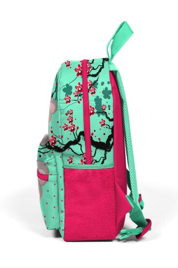 Minik Yuva Sırt Çantası Su Yeşili Neon Mercan Koala Desenli İki Bölmeli 23513 - 6