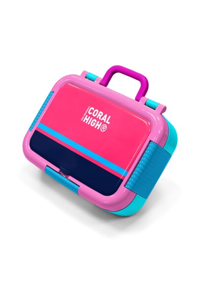 Coral High Kids Neon Mercan-Lacivert Desenli Paslanmaz Çelik Beslenme Kabı 39346 - 1