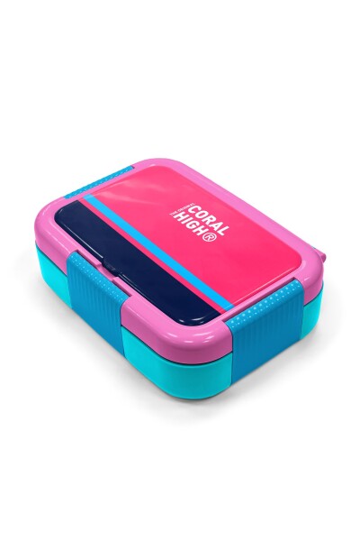 Coral High Kids Neon Mercan-Lacivert Desenli Paslanmaz Çelik Beslenme Kabı 39346 - 2