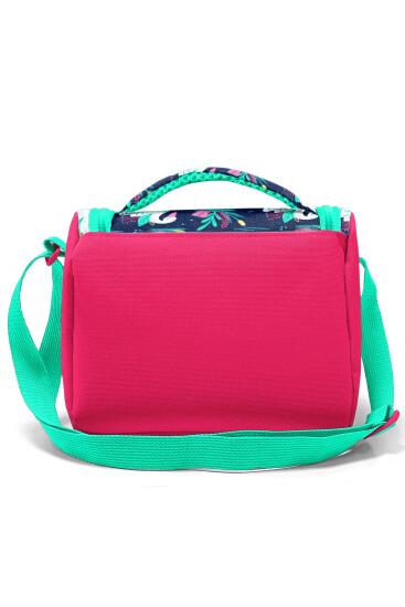 Coral High Kids Neon Mercan Lacivert Kuğu Desenli Thermo Beslenme Çantası 11819 - 3