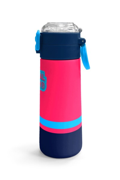 Coral High Kids Neon Mercan Lacivert Pipetli ve Direkt İçim Çelik Termos 500 ml 31823 - 3
