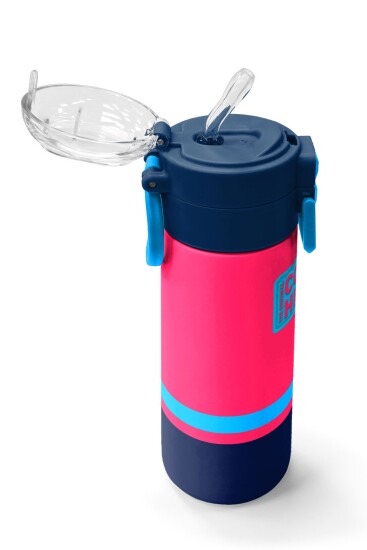 Coral High Kids Neon Mercan Lacivert Pipetli ve Direkt İçim Çelik Termos 500 ml 31823 - 5