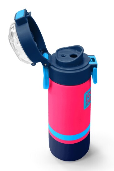 Coral High Kids Neon Mercan Lacivert Pipetli ve Direkt İçim Çelik Termos 500 ml 31823 - 6
