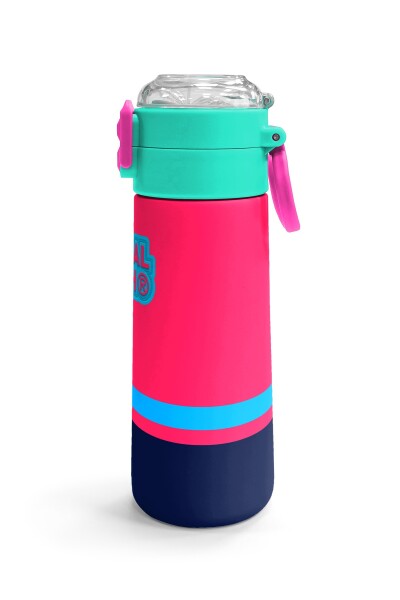Coral High Kids Neon Mercan Lacivert Pipetli ve Direkt İçim Çelik Termos 500 ml 31823 - 3